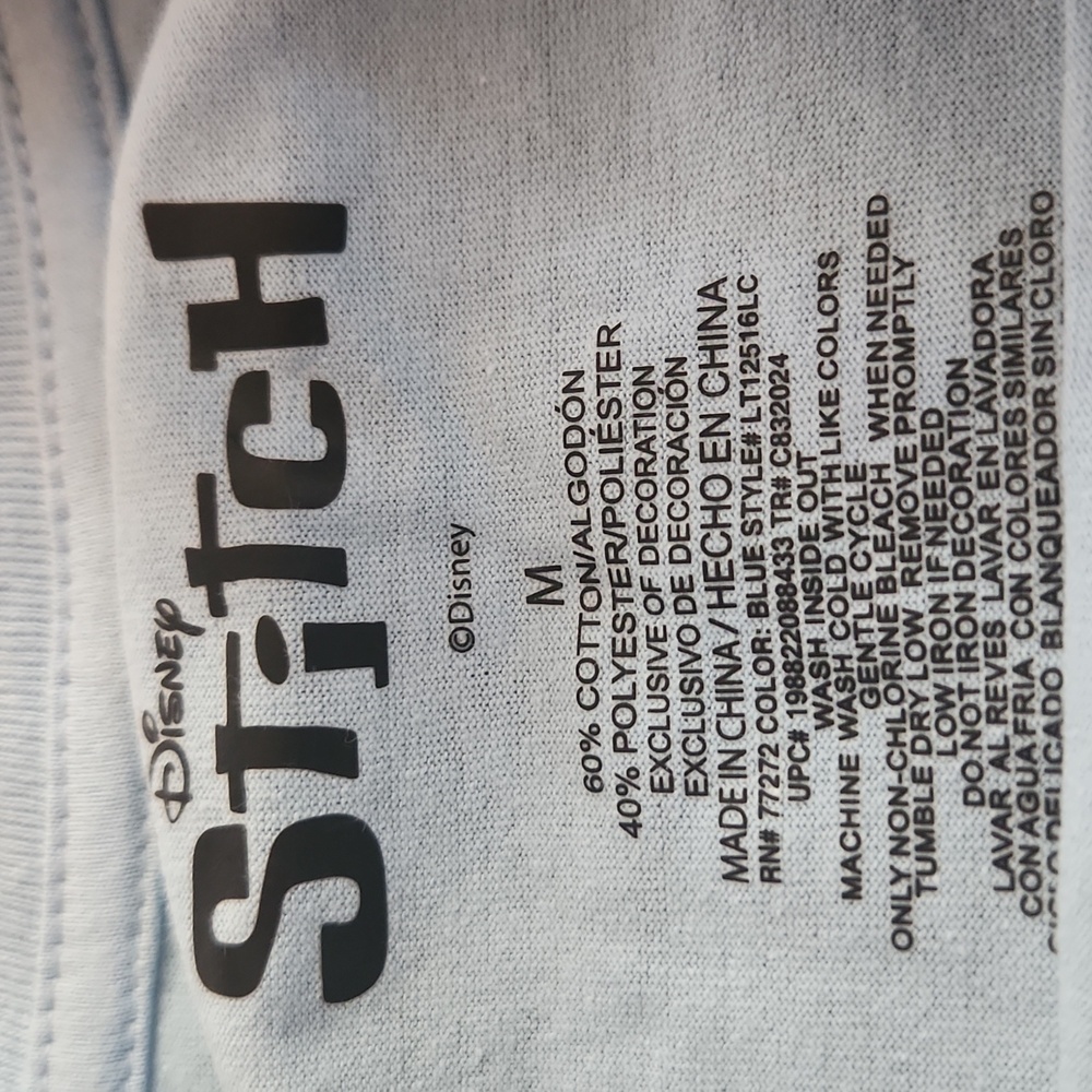 Disney Light Blue Stitch & Angel Graphic Tee - Pink & Blue Accents - Picture 3 of 3